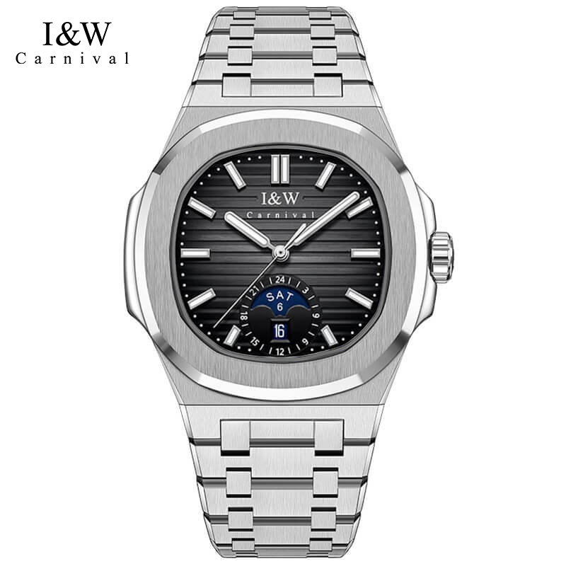 Đồng Hồ Nam I&W Carnival IW735 Dây Thép Máy Cơ Seiko