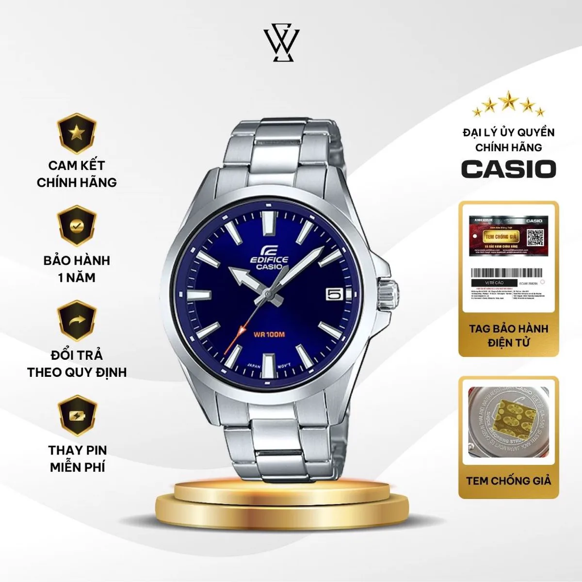 Casio Edifice EFV-100D-2AVUDF: Review mẫu Edifice giá rẻ nhất