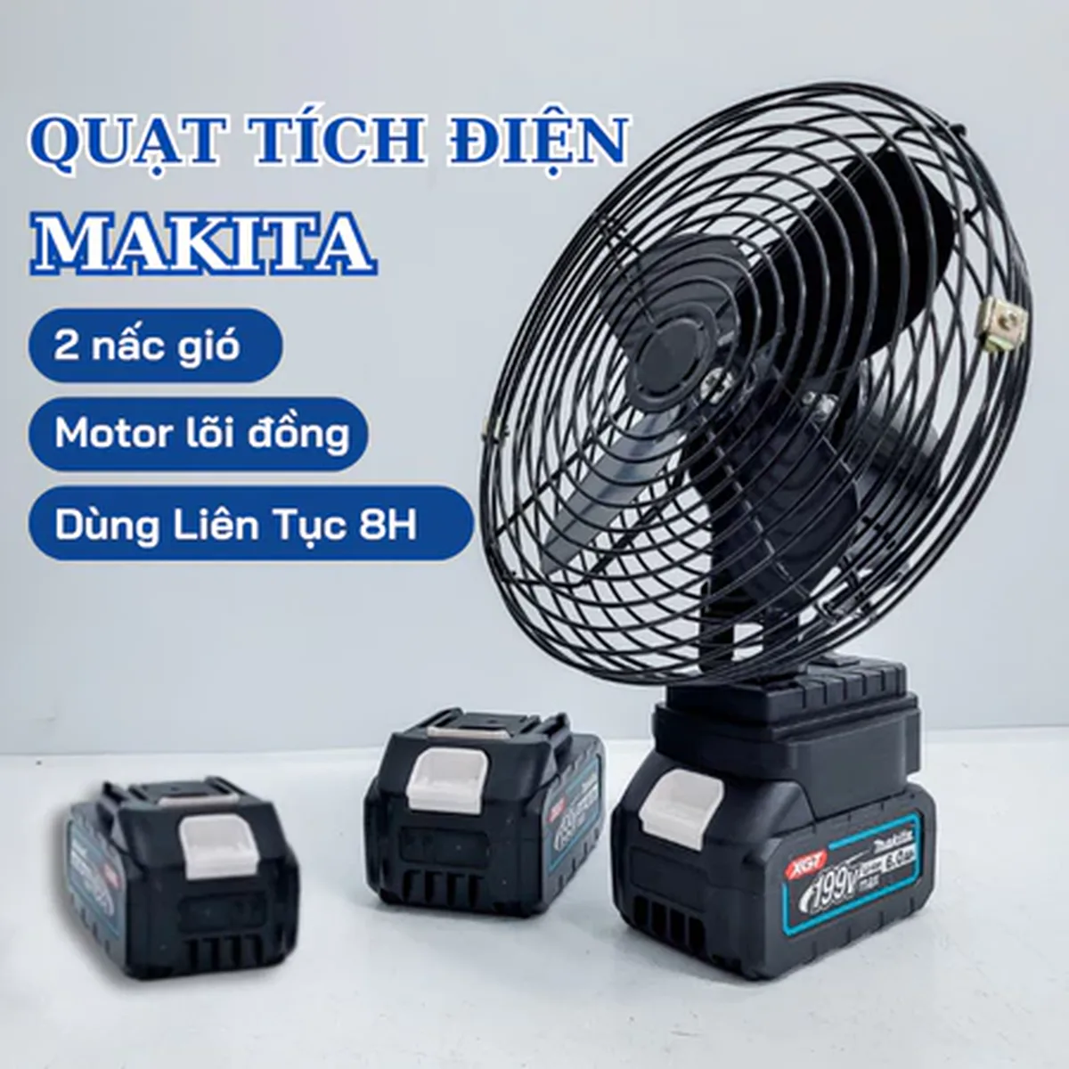 Đánh giá Quạt Tích Điện Makita Để Bàn Pin 10 Cell Dùng Liên Tục 8H