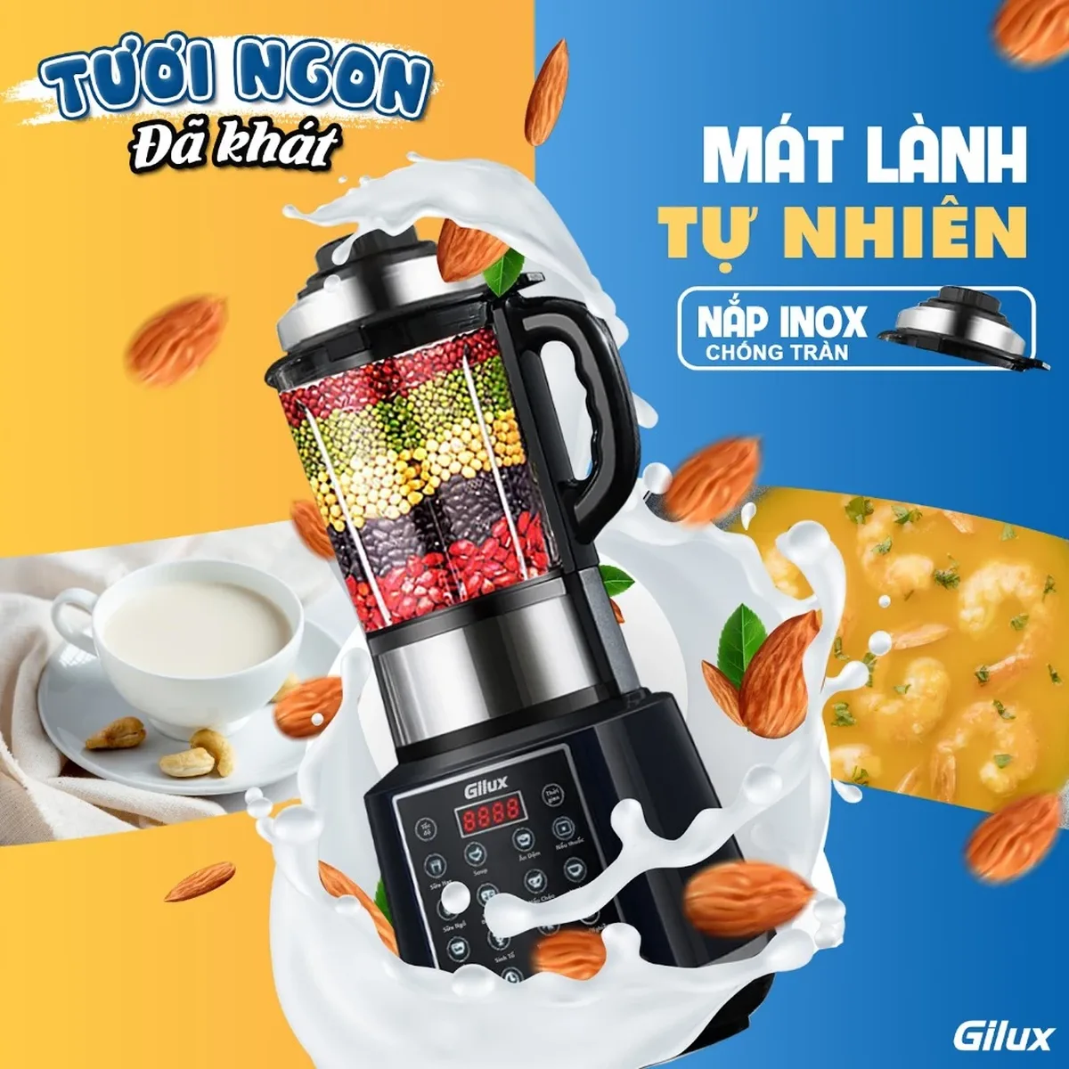 Máy làm sữa hạt Gilux - Bí quyết dinh dưỡng gia đình
