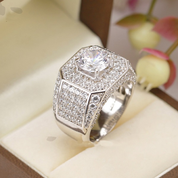 Nhẫn Nam Bạc 925 Đính Đá Không Phai Màu (Donghodientunu)