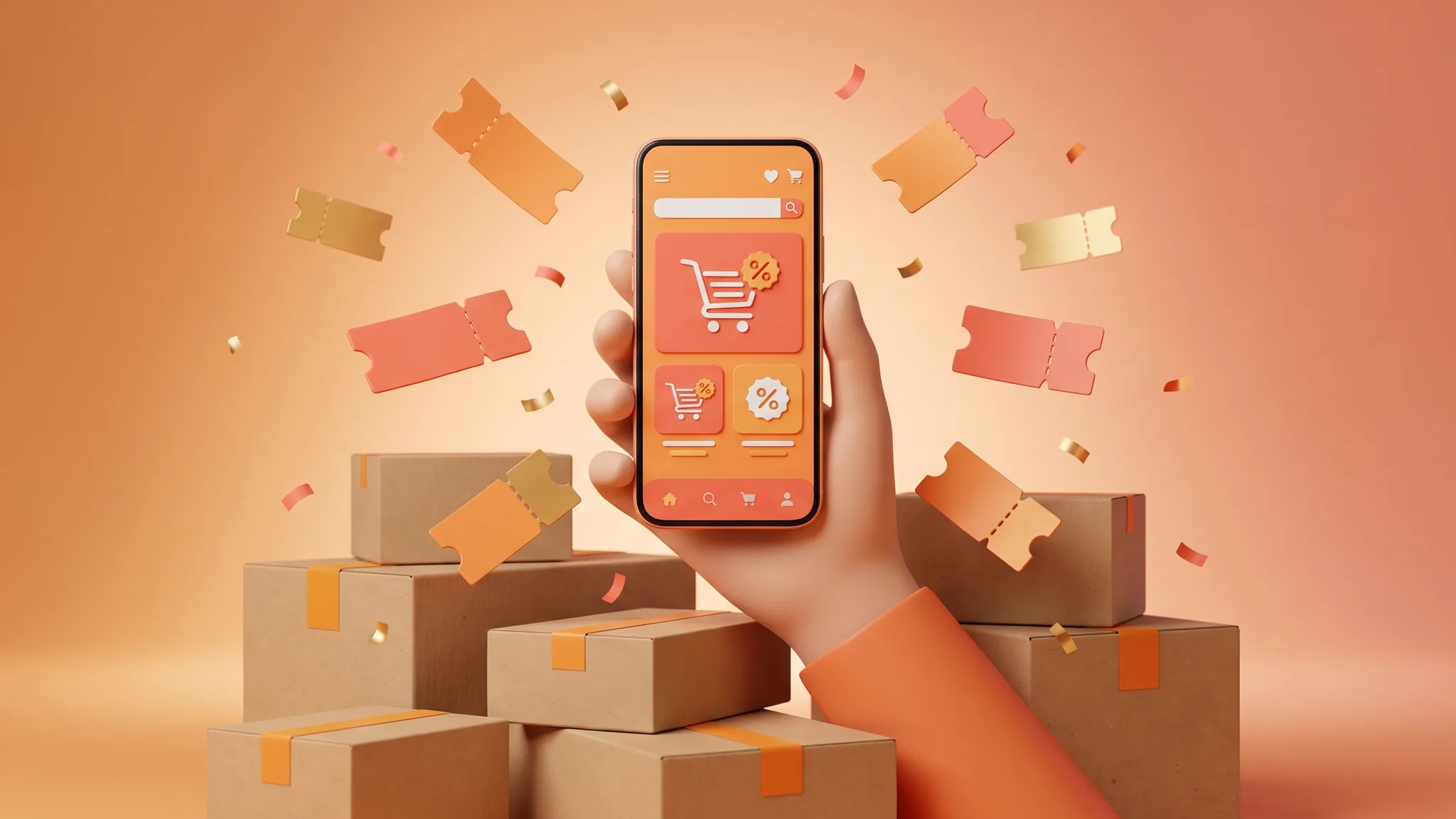 Không khí săn sale Shopee 8.8 năm 2026 với voucher giảm giá và freeship